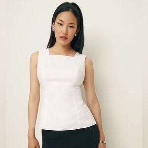 Reformation Linen Backless Top